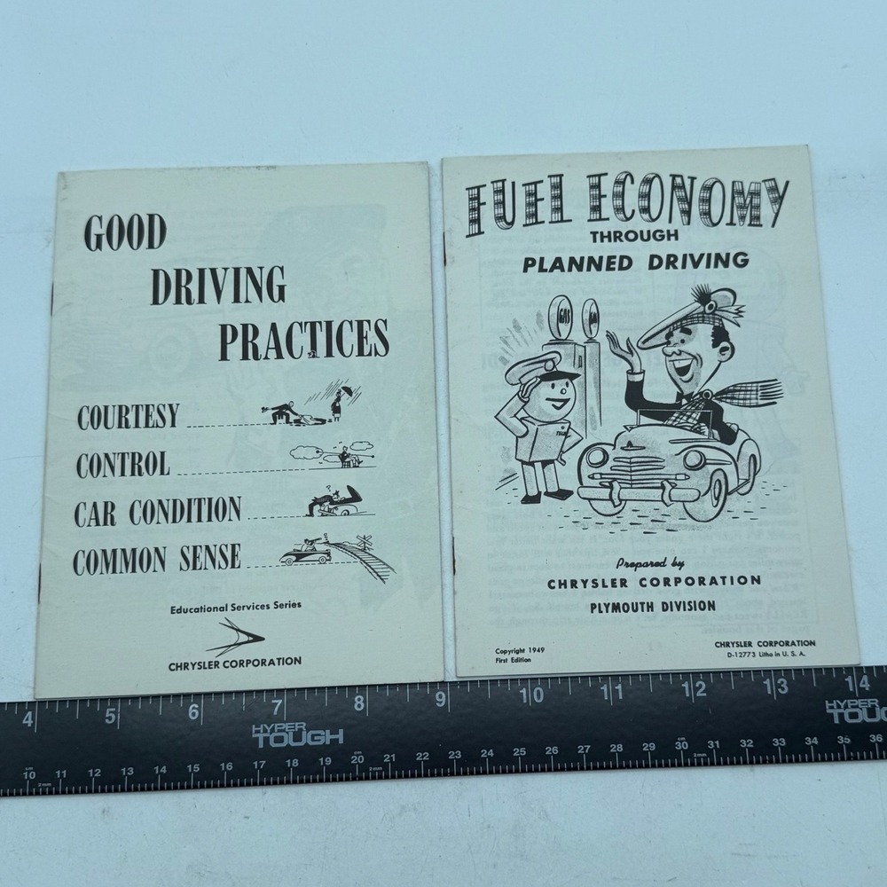 Vintage 1949 Chrysler Plymouth Fuel Economy & Good Driving Practices Booklets